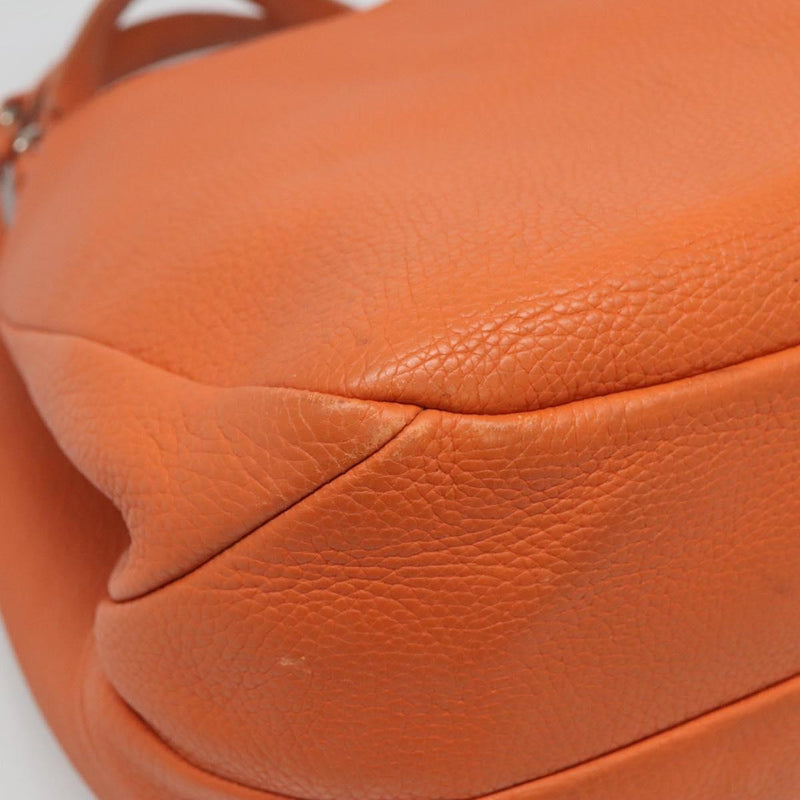 BOTTEGA VENETA Shoulder Bag Leather Orange 124864 Auth yk17994