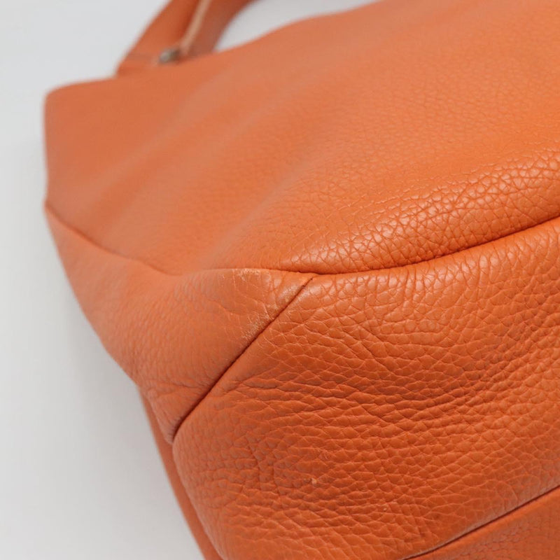 BOTTEGA VENETA Shoulder Bag Leather Orange 124864 Auth yk17994