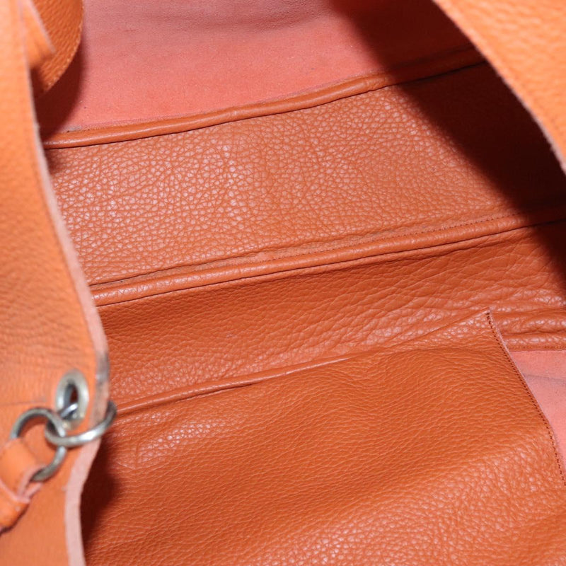BOTTEGA VENETA Shoulder Bag Leather Orange 124864 Auth yk17994