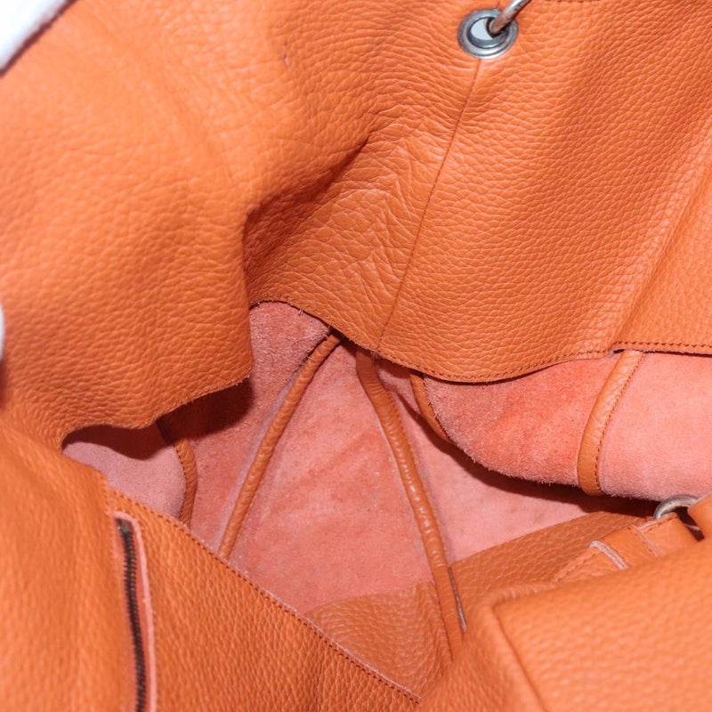 BOTTEGA VENETA Shoulder Bag Leather Orange 124864 Auth yk17994