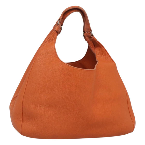 BOTTEGA VENETA Shoulder Bag Leather Orange 124864 Auth yk17994