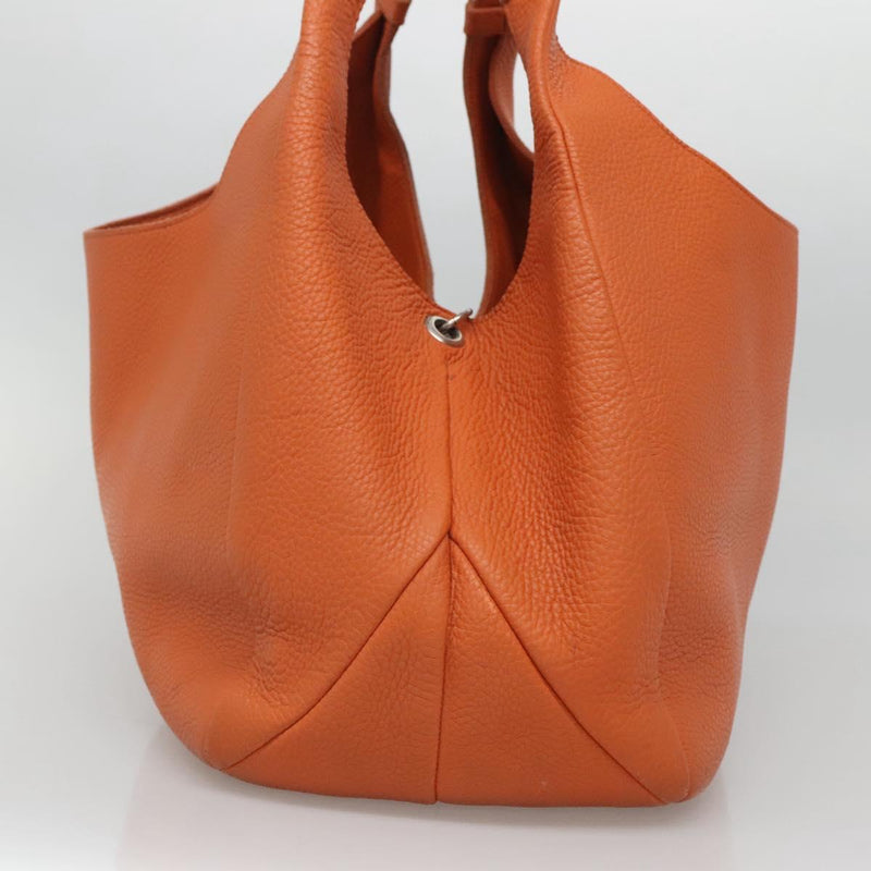 BOTTEGA VENETA Shoulder Bag Leather Orange 124864 Auth yk17994