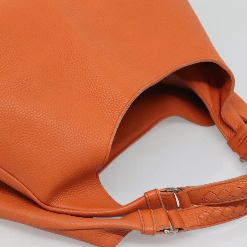 BOTTEGA VENETA Shoulder Bag Leather Orange 124864 Auth yk17994