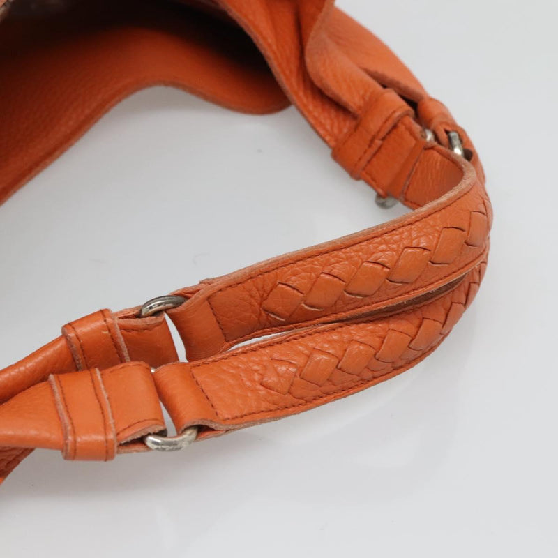 BOTTEGA VENETA Shoulder Bag Leather Orange 124864 Auth yk17994