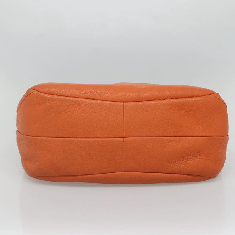 BOTTEGA VENETA Shoulder Bag Leather Orange 124864 Auth yk17994