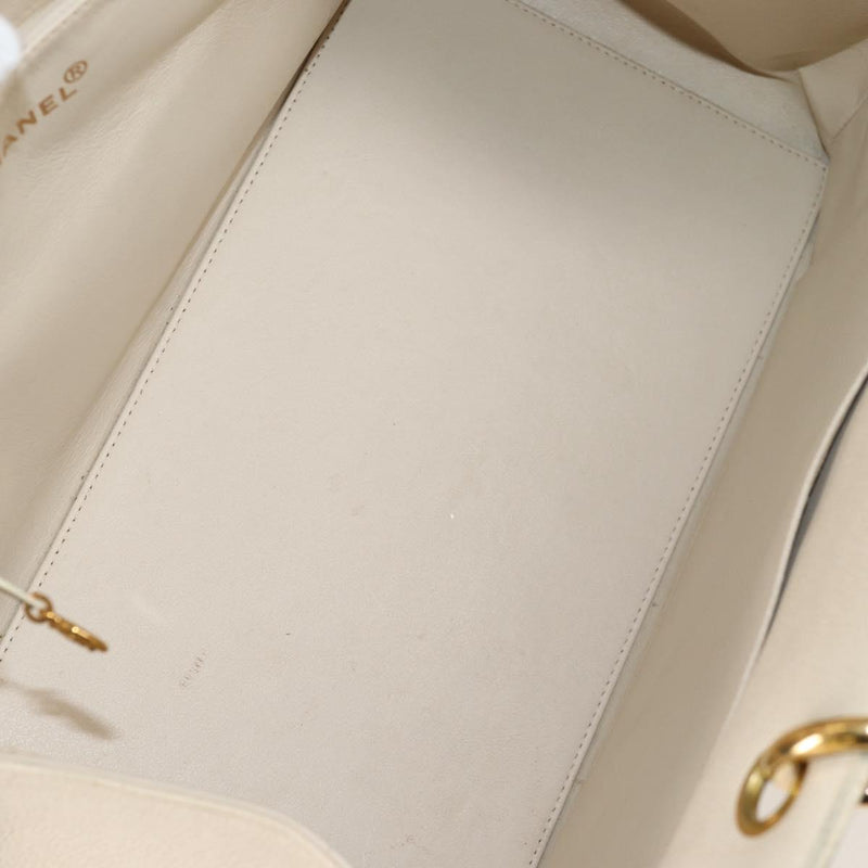 CHANEL Matelasse COCO Mark Chain Bag Caviar Skin Vanilla Gold CC Auth yk18012