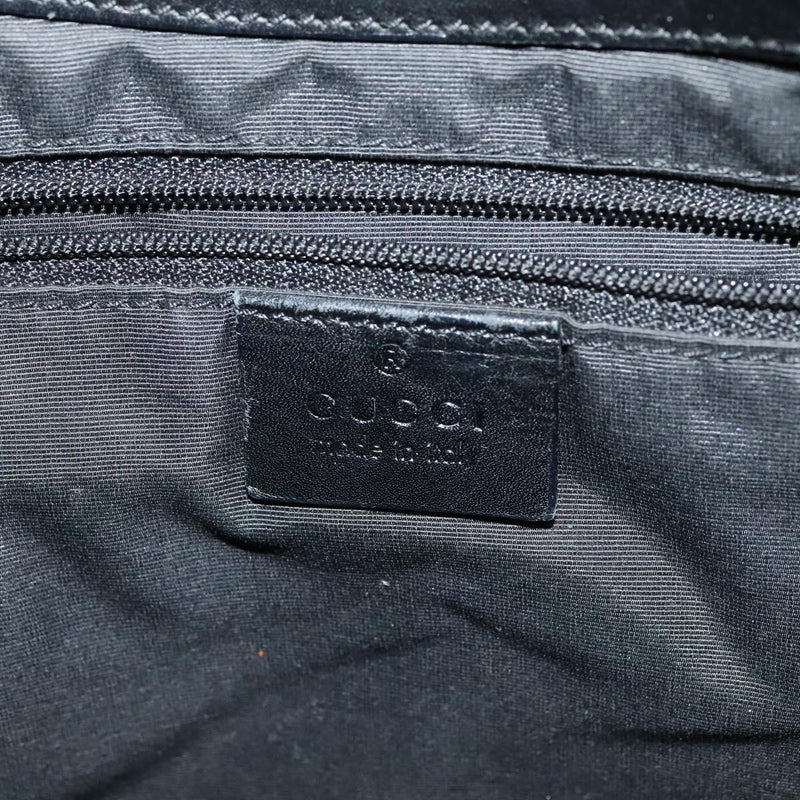 GUCCI GG Canvas Jackie Shoulder Bag Black Gold Auth yk18043