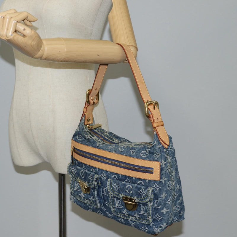 LOUIS VUITTON Monogram denim Buggy PM Shoulder Bag Blue M95049 LV Auth yk18050AM