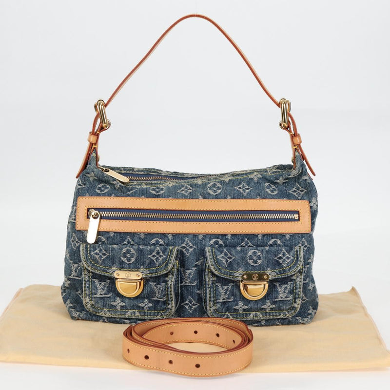 LOUIS VUITTON Monogram denim Buggy PM Shoulder Bag Blue M95049 LV Auth yk18050AM