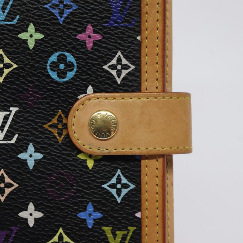 LOUIS VUITTON Multicolor Agenda PM Day Planner Cover Black R20895 Auth yk18051