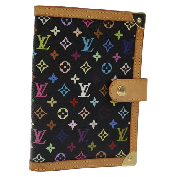 LOUIS VUITTON Multicolor Agenda PM Day Planner Cover Black R20895 Auth yk18051