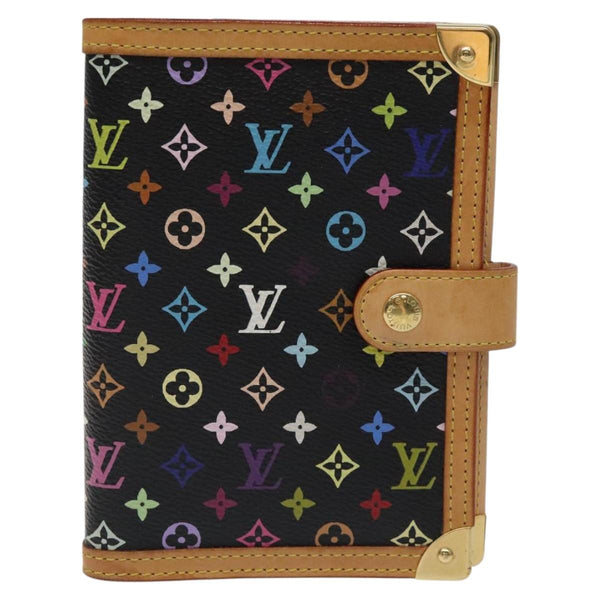LOUIS VUITTON Multicolor Agenda PM Day Planner Cover Black R20895 Auth yk18051