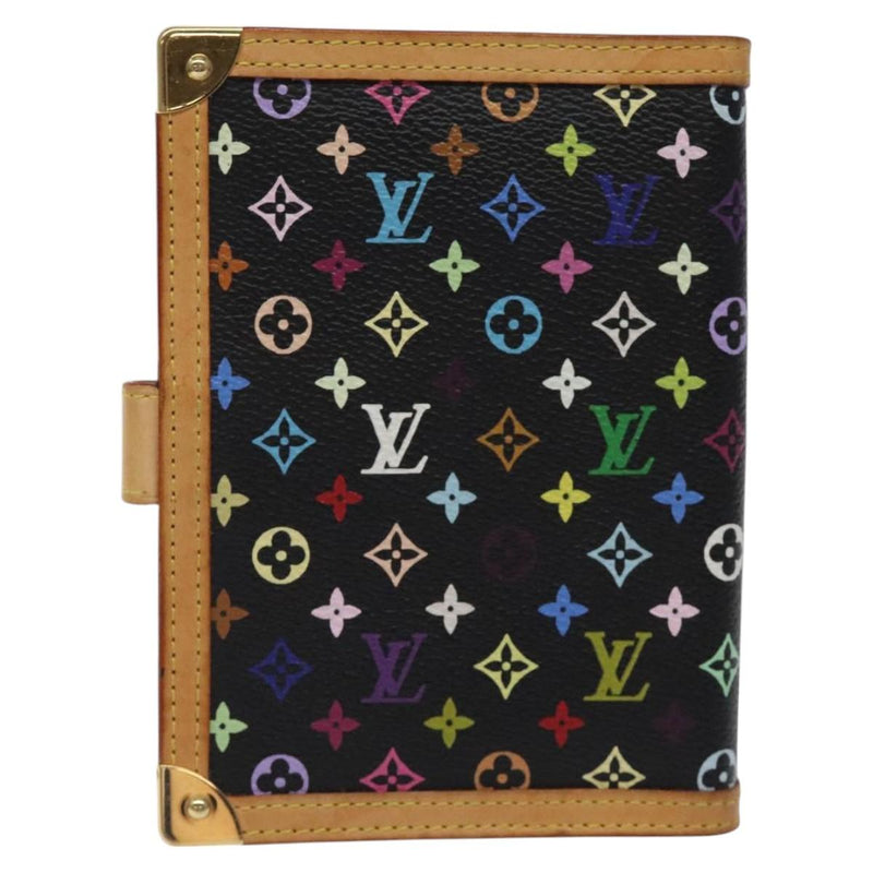 LOUIS VUITTON Multicolor Agenda PM Day Planner Cover Black R20895 Auth yk18051